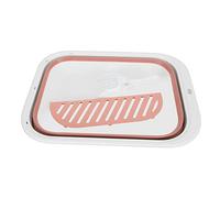 Semi Enclosed Foldable Cat Litter Box, Splash Proof Kitten Toilet with Detachable Pedal and Litter Scoop, Space Saving Foldable Cat Potty Pan for Indoor Cats and Small Pets, Made o (Roseate)