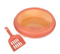 Semi Enclosed Plastic Cat Litter Box with Scoop for Kittens | Pink Finish, High Sided Low Opening Design, Anti Tracking Rim, Easy Cleaning for Home Apartment Use