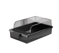 Semi-Enclosed Self Cleaning Cat Litter Box High-Sided Open-Top Litter Pan Pet Toilet Easy-Clean for Animal Litter Tray(Nero)
