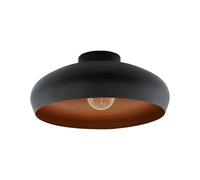 Semi Flush Ceiling Light Black & Copper Round Shade 1 x 60W E27 Bulb Feature