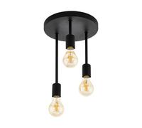 Semi Flush Ceiling Light Black Steel Modern 3 Arm Feature 60W E27 Bulb
