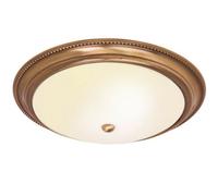 Semi Flush Ceiling Light Brass & Frosted Glass Large Round Dome Traditional Lamp