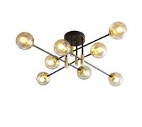 Semi Flush Ceiling Light Bubble Glass Sputnik Chandelier Mid Century Modern Close to Ceiling Light Industrial Farmhouse Bedroom Light Fixture for Dining Room Bathroom Foyer Kitchen Living Ro