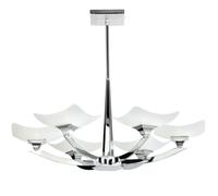 Semi Flush Ceiling Light Chrome & Scavo Glass 6 Bulb Hanging Pendant Lamp Shade