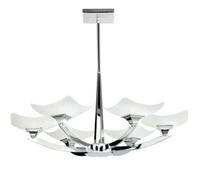 Semi Flush Ceiling Light Chrome & Scavo Glass 6 Bulb Hanging Pendant Lamp Shade