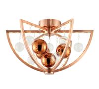 Semi Flush Ceiling Light Copper 7.2W Warm White LED Lamp Bulb Fitting Mounted