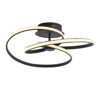 Semi Flush Ceiling Light Fitting - Textured Black & White Diffuser - LED Tape Loops Clear One Size