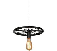 Semi Flush Ceiling Lights, Retro Simple Style Chaner, E27 Screw Single Head Pendant Lamp, Antique Wheel Wrought Iron Lighting Fixtures Hallway