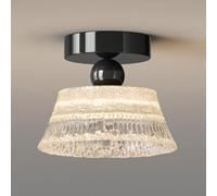 Semi Flush Mount Ceiling Light, 6.3 Inch Pearl Black Hallway Light Fixture
