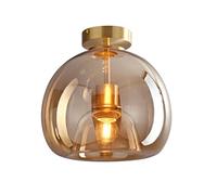 Semi Flush Mount Ceiling Light Fixture, Globe Glass Ceiling Light Fixture Hallway Light Fixtures Nordic Modern Close to Ceiling Light, Entrance Light for Porch/D