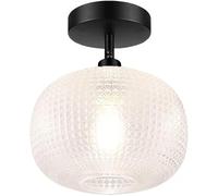 Semi Flush Mount Ceiling Light with Frosted Glass - Spherical Farmhouse Ceiling Fixture for Entryway, Hallway, Kitchen, Dining Room, E26/E27 Base