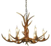 Semi Flush Mount Pendant Lights,Farmhouse Antler Chandelier 6 Light,Rural Deer Antler Ceiling Pendant Light Resin Antler Light Fixtures For Living Room Dining Room Bedroom
