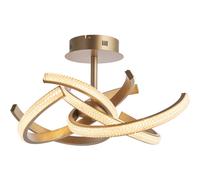 Semi Flush Multi Arm Ceiling Light Fitting - Satin Gold & Clear Acrylic Detail