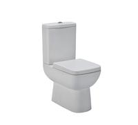 Balterley Semi Flush to Wall Close Coupled WC Toilet & Seat Square Design, 825mm in White Balterley White