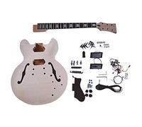 Semi Hollow Guoitar DIY Kit ES230 Mahogany Body Flamed Maple Veneer Chrome Fittings NON Soldering …