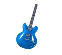 Semi Hollow Maple Body Electric Guitar With Double Cutaway And Metallic Blue Finish Beginner Electric Guitar