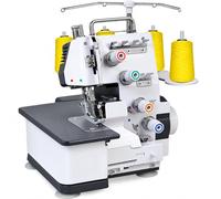 Semi-Industrial 3-4 Thread Overlocker Sewing Machine with Metal Frame | Quiet operation, colour-coded threading, LED work light and handwheel control for home and light commercial sewing.