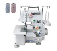 Semi-Industrial Overlock Sewing Machine with LED Light, Adjustable Stitch Length, for Heavy-Duty Fabric