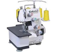 Semi-Industrial Overlock Sewing Machine with LED Lighting, Adjustable Stitch Length, High Speed for Professional Garment Construction