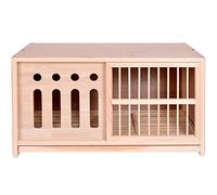 Semi-light-proof Door Pigeon Nest Box, Pigeon Cage With Feces Tray, Breeding Bird Cage With Sliding Door, Durable Pine Bird Pairing Box(Natural,70 * 40 * 40cm)