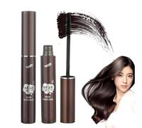 Semi-Permanent Hair Mascara In Dark Brown For Grey Hair Coverage And Root Touch Up - Quick Temporary Dye Stick With Portable Brush For Natural Color And Easy Application, Long-Lasting Formula,