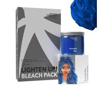 Semi-Permanent Rudolphi Blue Hair Colour (120g) + Lighten Up! Bleach Pack 30 Vol | DIY Conditioner-Based Colour Kit | No Ammonia | For All Hair Types | Men & Women