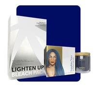 Semi-Permanent Sapphire Navy Hair Colour (120g) + Lighten Up! Bleach Pack 30 Vol | DIY Conditioner-Based Hair Colour Kit | No Ammonia | For All Hair Types | Men & Women