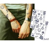Semi-Permanent Tattoo | 1 sheet + 1 FREE | Stick n Poke Large | Lasts 1 to 2 weeks | Fool Friends | Temporary Tattoo | A5 sheets