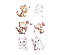 Semi-permanent tattoos,2 sheets Waterproof Cat Temporary Tattoo for Men Women Adults,3D Realistic Tattoos Half Sleeve Temporary Tattoos