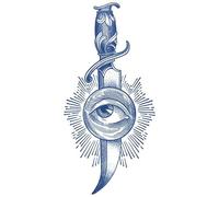 Semi-permanent tattoos,2 sheets Waterproof Dagger Eyes Temporary Tattoo for Men Women Adults,3D Realistic Tattoos Half Sleeve Temporary Tattoos