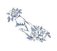 Semi-permanent tattoos,2 sheets Waterproof Flower Hand Temporary Tattoo for Men Women Adults,3D Realistic Tattoos Half Sleeve Temporary Tattoos