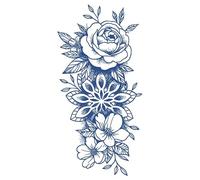 Semi-permanent tattoos,2 sheets Waterproof Flower Temporary Tattoo for Men Women Adults,3D Realistic Tattoos Half Sleeve Temporary Tattoos