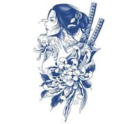 Semi-permanent tattoos,2 sheets Waterproof Geisha Temporary Tattoo for Men Women Adults,3D Realistic Tattoos Half Sleeve Temporary Tattoos