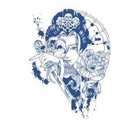 Semi-permanent tattoos,2 sheets Waterproof Geisha Temporary Tattoo for Men Women Adults,3D Realistic Tattoos Half Sleeve Temporary Tattoos