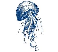 Semi-permanent tattoos,2 sheets Waterproof Jellyfish Temporary Tattoo for Men Women Adults,3D Realistic Tattoos Half Sleeve Temporary Tattoos