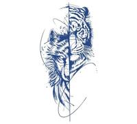 Semi-permanent tattoos,2 sheets Waterproof Wolf Tiger Temporary Tattoo for Men Women Adults,3D Realistic Tattoos Half Sleeve Temporary Tattoos
