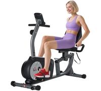HOMCOM Exercise Bike with LCD Display, Quiet 8-Level Magnetic Resistance in Grey HOMCOM Grey