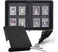 Semi Rigid Card Holder Binder - Fits 240 Cards，Premium 4 Pocket Card Binder Compatible for 3-5/16" x 4-7/8" Semi Rigid Card Holders for Trading Cards or Sports Cards（Model R，Classic Black）