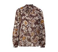 Semi-Sheer Chiffon Blouse with All-Over Print for Women s.Oliver Marron 46