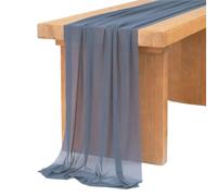 Semi-Sheer Chiffon Table Runner Beige For Christmas Wedding Dining