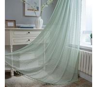 Semi Sheer Faux Linen Curtains 140x235cm, Set Of 2 Voile Light Filtering Drapes for Living Room/Kitchen, Natural Semi Sheer Curtain Panels, Window Treatment Vintage