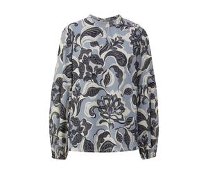 Semi-Sheer Floral Print Chiffon Blouse Women COMMA Bleu 36