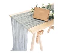 Semi-Sheer Gauze Table Runner Sage Cheesecloth Table Setting Dining Vintage Wedding Party Christmas Banquets Arches Cake Decor For Easter, Wedding Festive Table Decorations(Light grey,90x300cm)