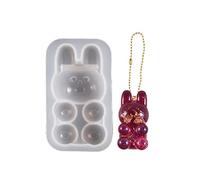 Semi Three-Dimensional Bear Silicone Mold Keychain Pendant Hanging Ornament Crystal Epoxy Resin Home Decoration Resin