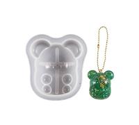 Semi Three-Dimensional Bear Silicone Mold Keychain Pendant Hanging Ornament Crystal Epoxy Resin Home Decoration Resin