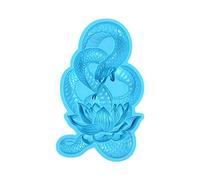 Semi Three-Dimensional Lotuses Snake Silicone Mold for Wall Decoration Room Tabletop Epoxy Resin Wall Decor Jewelry Making Tool Home Decoration Craft Making Supplies
