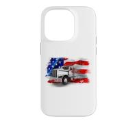 Semi-Trailer Truck Driver Big Rig Trucker American Flag Case for iPhone 14 Pro