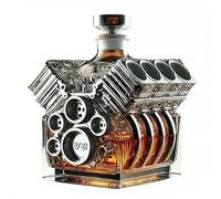 Semi-Trailer Truck Glass Whiskey Bottle - Airtight Liquor Storage Jar, Funny Creat-ive Driver Gift, Art Statue Decor & Wine Container, Vintage Style, Clear Glass, 4.09"x4.68"x5.07" (A style)