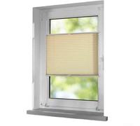 Semi-Transparent Pleated Blind Made of Water-Repellent Polyester, Light Filtering, No Drilling, Quick Installation for Windows in the Living Room, Bedroom and Study (50 x 100 cm, Light Yellow)