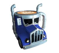 Semi Truck Coffee Mug, 13x11.5x12cm Resin + Ceramic Semi Truck Shaped Coffee Cup, Handcrafted Trucks Tea Cup Beer Mug, for Tea, Juice, Milk, Latte, Hot Chocolate Drivers, Birthday Fathers Day